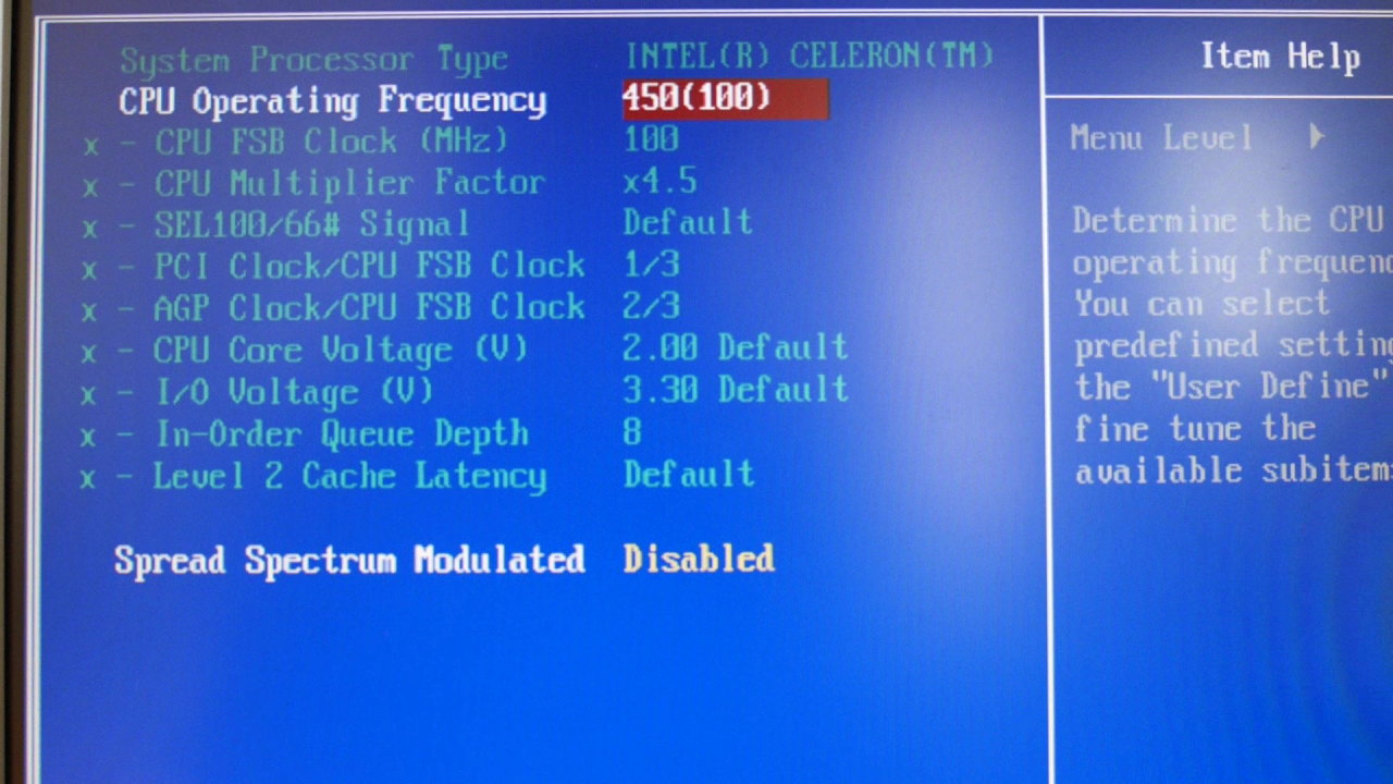 ベースクロックを100に設定